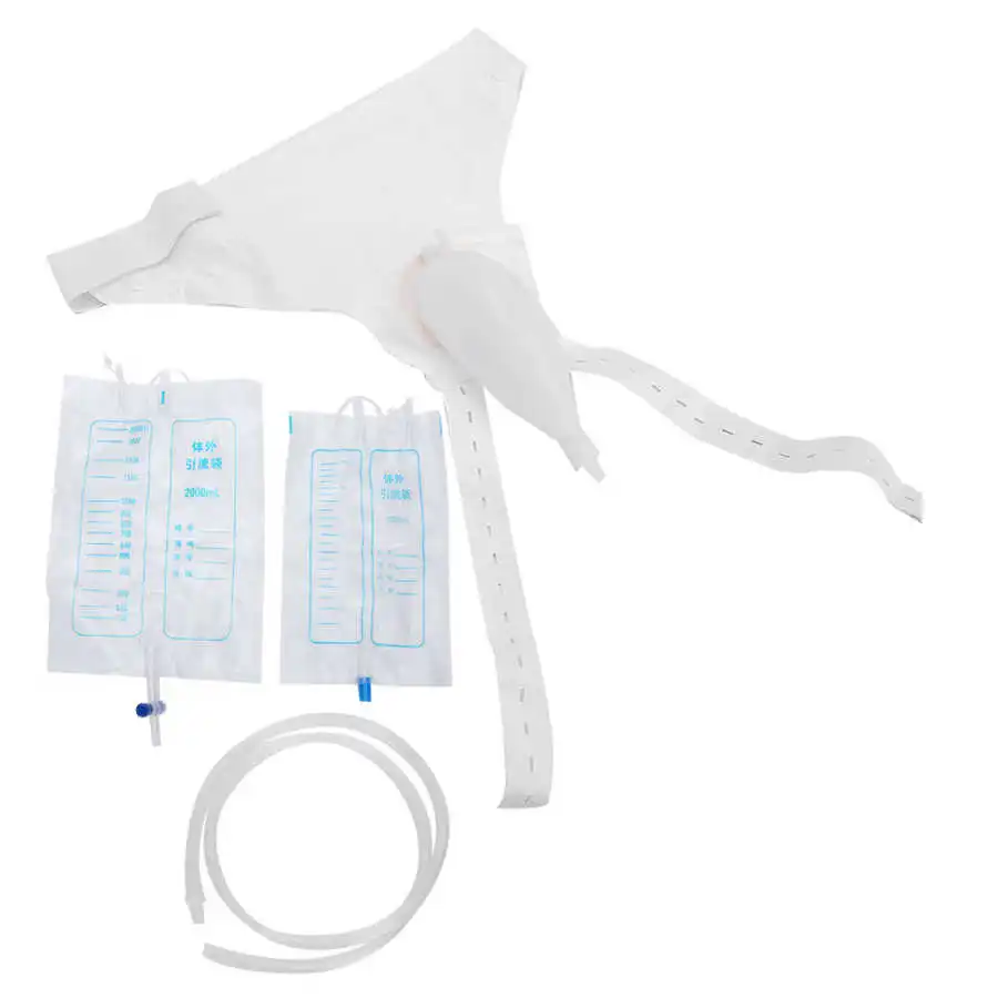 1000ml/2000ml Urine Collection Bag Silicone Urinal Backflow Prevention Elastic Waist Reusable Leakage Proof Elder Urine Funnel male urine collector