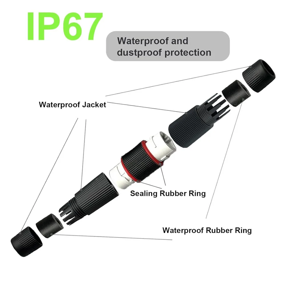 방수 RJ45 커플러 암-암 CAT6/CAT5E/CAT5 이더넷 케이블 커넥터 연장 어댑터 (실외 LAN 네트워크용)