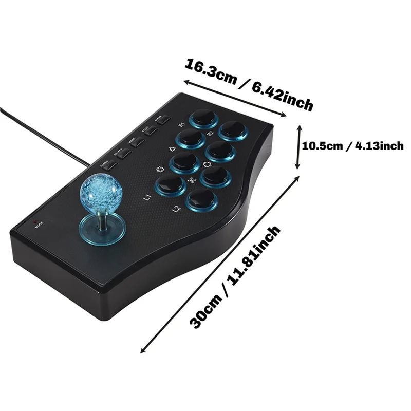 베스트픽 레트로 아케이드 게임 로커 컨트롤러 USB 조이스틱 (PS2/PS3/PC/안드로이드 스마트 TV용) 내장 진동기 8방향 조이스틱