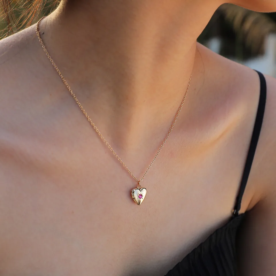 Collana argento con cuore rosso swarovski – Voglia D'oro