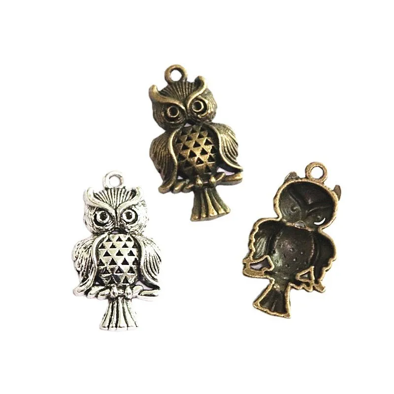 

30Pcs 30.9*17MM Antique Silver Plated Bronze Color Owl Charms Pendant For Diy Necklace Jewelry Making Handmade Craft