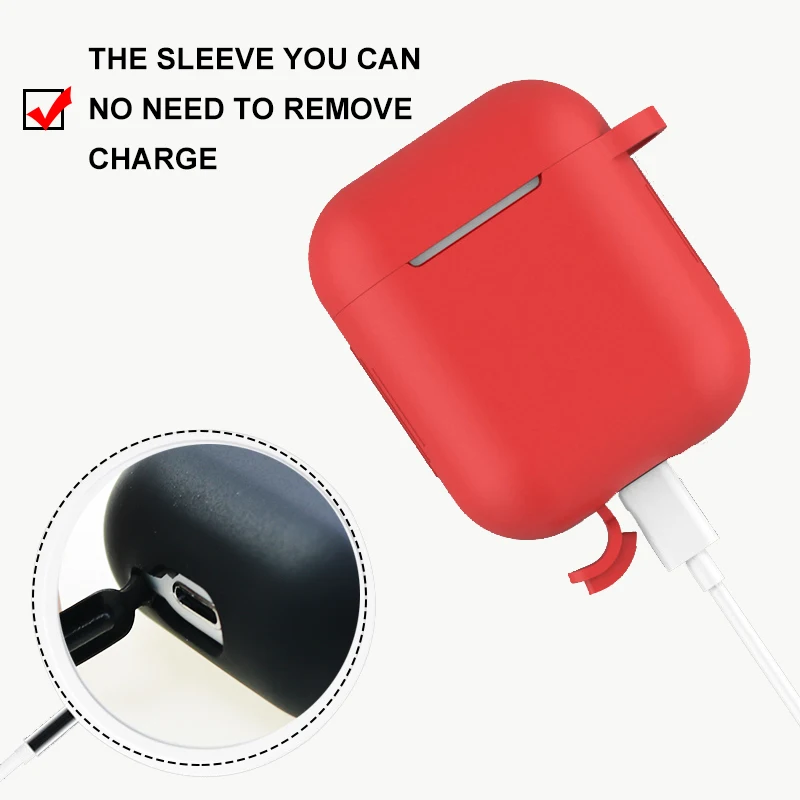 1Pcs Silicone AirPods 1 /2 Earphone Cover For Bluetooth ComSpatible Protective Anti-Drop Charging Box Soft Case With Odorless Silicone Case Cover