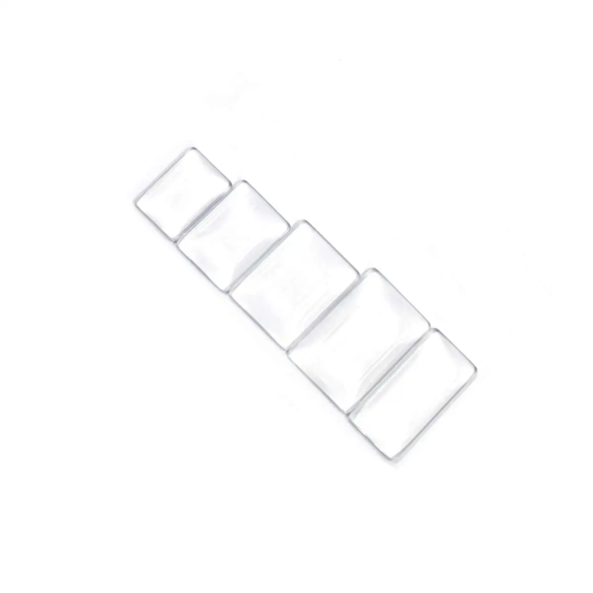 50 Stück klare Glaskuppel-Cabochons, rechteckig, 30–50 mm lang, DIY-Schmuck, Kunsthandwerk, Zubehör für Souvenir, Festival, Geschenkherstellung