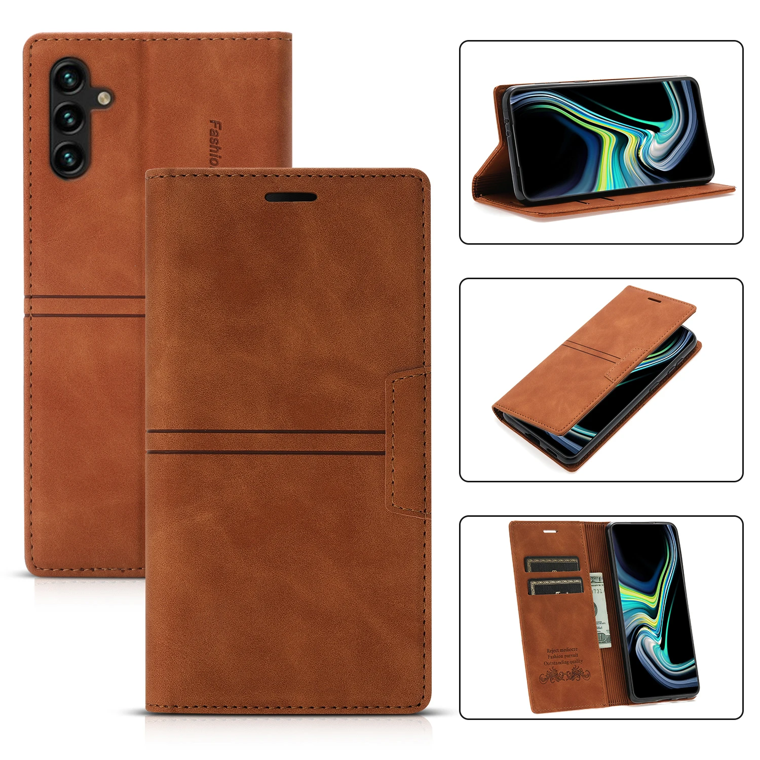 Ledertasche für Samsung A14 A34 A54 A24 A13 A23 A33 A53 A73 A15 A05S Galaxy A32 A52 A22 A42 A12 A72 A04S A03S Flip Wallet Cover – Detail 6