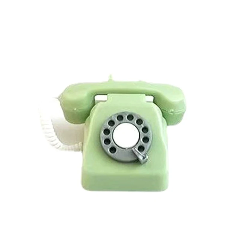 Telefono Giocattolo Vintage In Miniatura Scala 1/6 – Cablato E Rotante – Accessorio Per Casa Delle Bambole