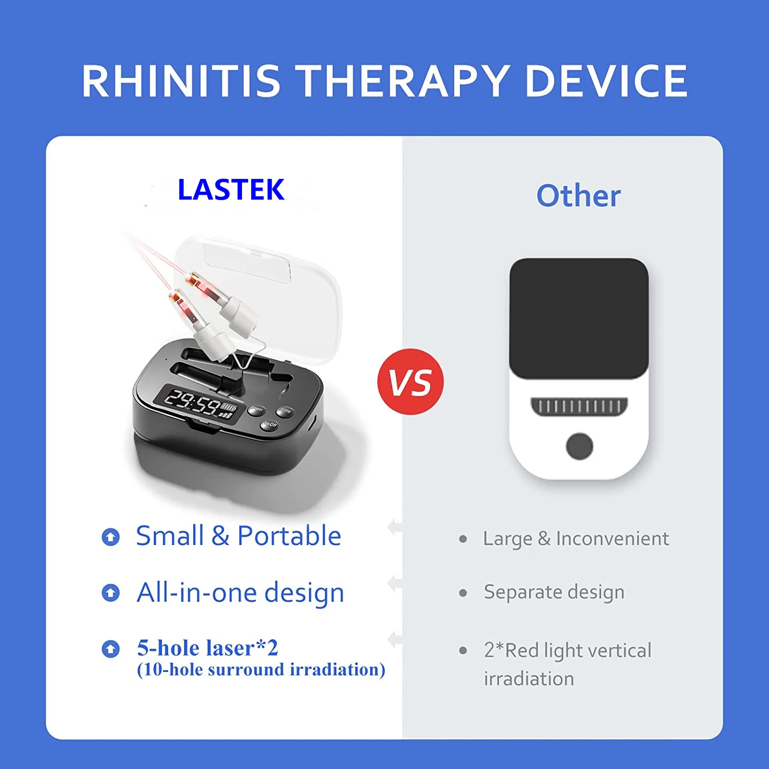 Nasal Therapy Laser Machine Nose Rhinitis Sinusitis Hay Fever Low Frequency Pulse Runny Sneeze Treatment