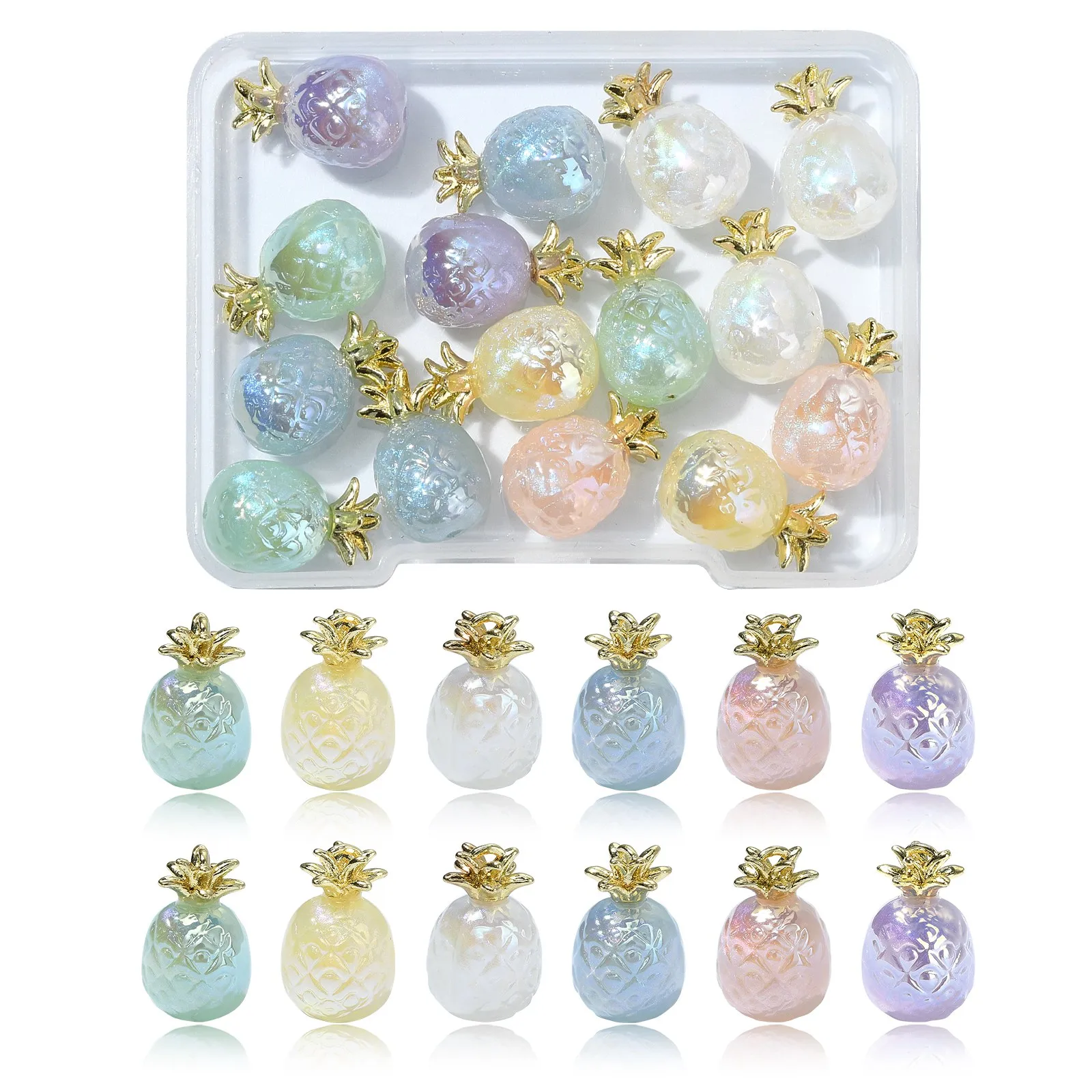 

15 шт., акриловые Подвески Pandahall в виде тропических ананасов для браслетов, ожерелий, ювелирных изделий