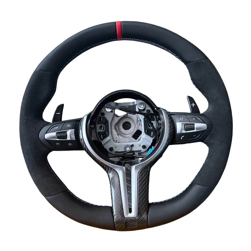 

Leather Steering Wheel With Airbag For BMW M3 M5 F10 F30 E90 F12 F13 E92 F06 F07 F80 F82 F83 F20 Steering Wheel Car Accessories