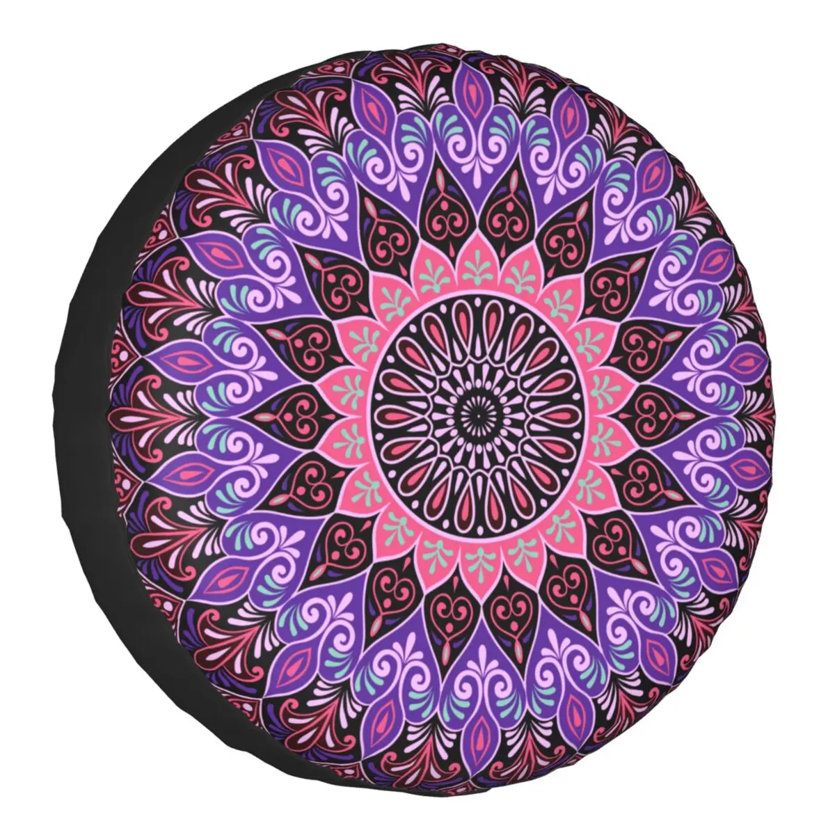 

Custom Bohemian Style Mandala Floral Spare Tire Cover for Prado Jeep 4WD 4x4 Trailer Car Wheel Protectors 14" 15" 16" 17" Inch