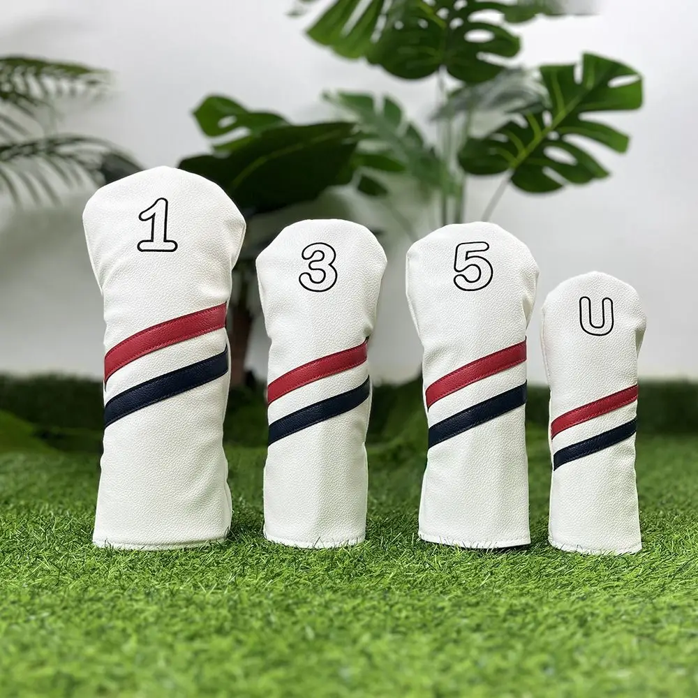 Double Line Golf Head Cover Digital Label Sports Style Golf Club Protector Minimalist Waterproof Wood Headcover Fairway Driver