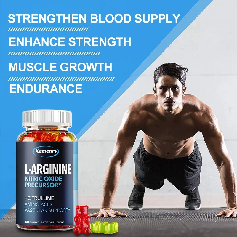 L-Arginine Gummies, Nitric Oxide Supplement - Promotes Muscle Growth and Enhances Endurance in Men - Image 5