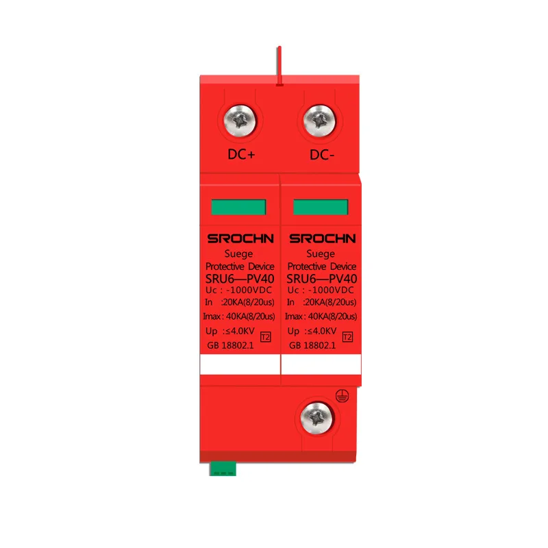 

SPD 2P 3P DC 200V 500V 800V 1000V 40KA House Lightning Surge Protector Protective Low-voltage Arrester Device With Remote Signal