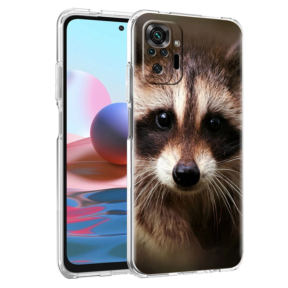Adorable Raccoon Transparent Phone Case - Soft Cover Shell Capas