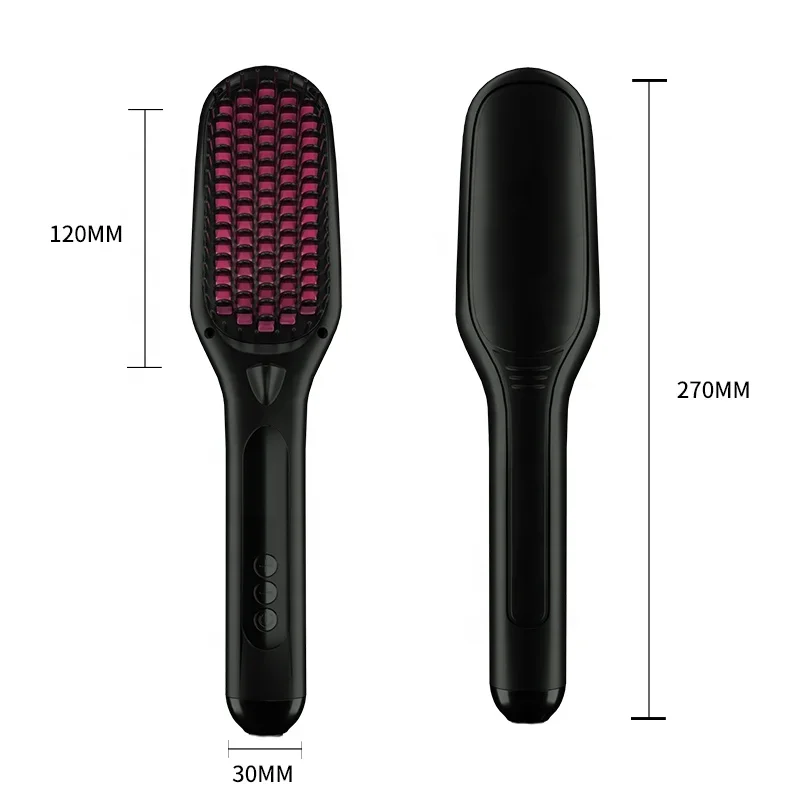 LED Negative Ion Straight Hair Straightener Brush Hot Electric Beard Straightener Comb PA46 Colors