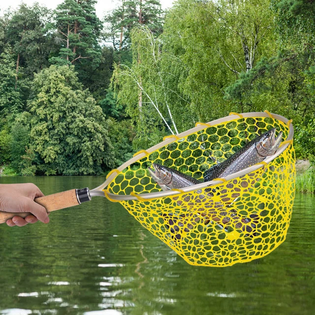 Fishing Hand Net Portable Fishing Landing Mesh Anti Slip Wear