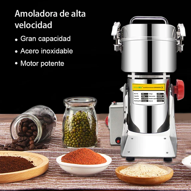800g Electric Grain Grinder - 3000W High-Speed Mill For Spices, Herbs & Grains, 50-300 Mesh Powder, 110V