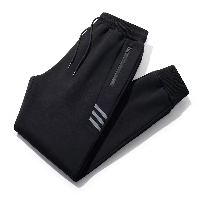 Men's Autumn Winter Elastic High Waisted Striped Printed Drawstring Harlan Casual Sports Lantern Leggings Office Lady Pants