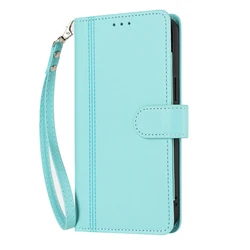 Leather Flip Case with Multi 9 - Card Wallet Cover for Realme C65 5G (PT29 - Mint Green)