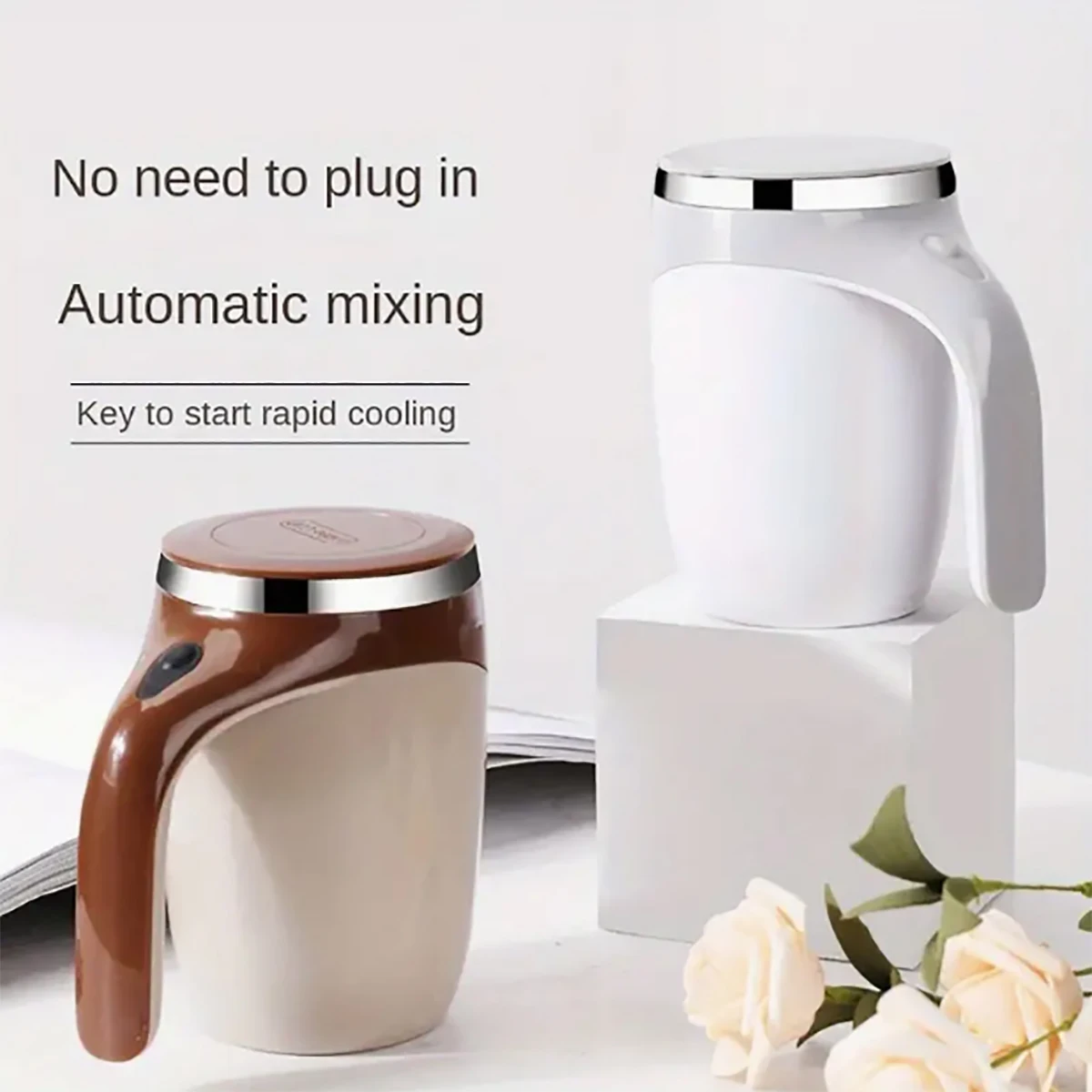 1 automatic mixing cup magnetic coffee cup waterproof suitable for (battery not included self equipped)