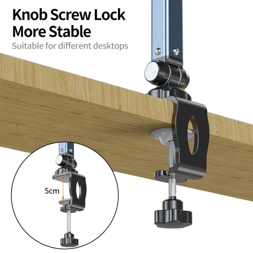 알루미늄 합금 마이크 스탠드, 이중 흡착판, 각도 및 길이 조절 가능한 마이크 암, 분리 가능, 스튜디오, 팟캐스트, 스트리밍용