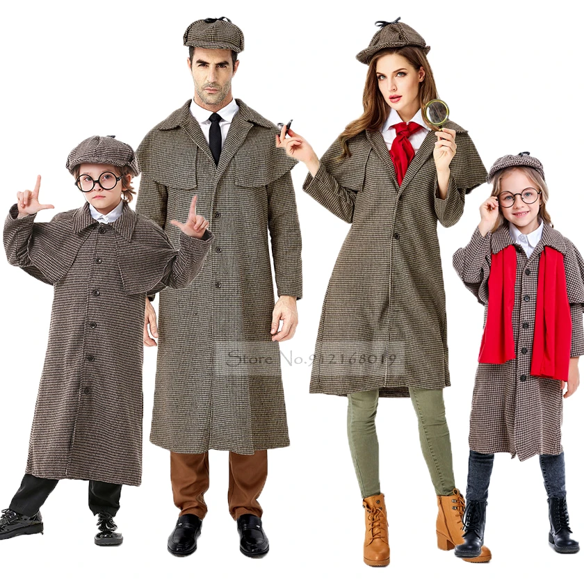 Disfraz de Detective de película de Halloween para adultos y niños, ropa de  juego para padres e hijos, traje de actuación de escenario para niños| | -  AliExpress