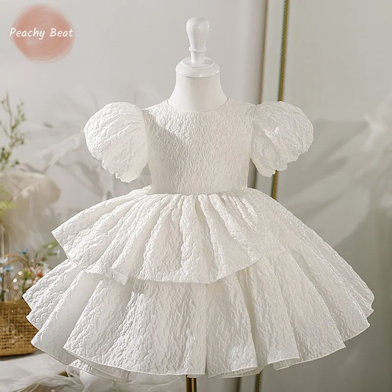 

Baby Girl Princess Tutu Dress Infant Toddler Child Short Puff Sleeve Ruffle Vestido Party Wedding Birthday Baby Clothes 1-14Y