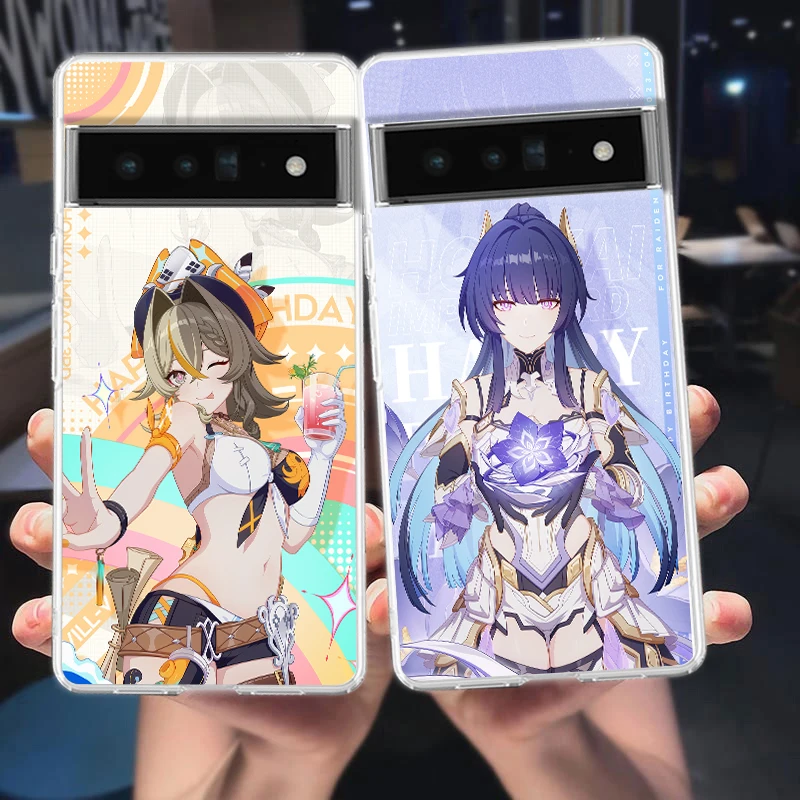Silicone Shockproof Soft Transparent Phone Case Cover - Honkai Impact 3rd Design