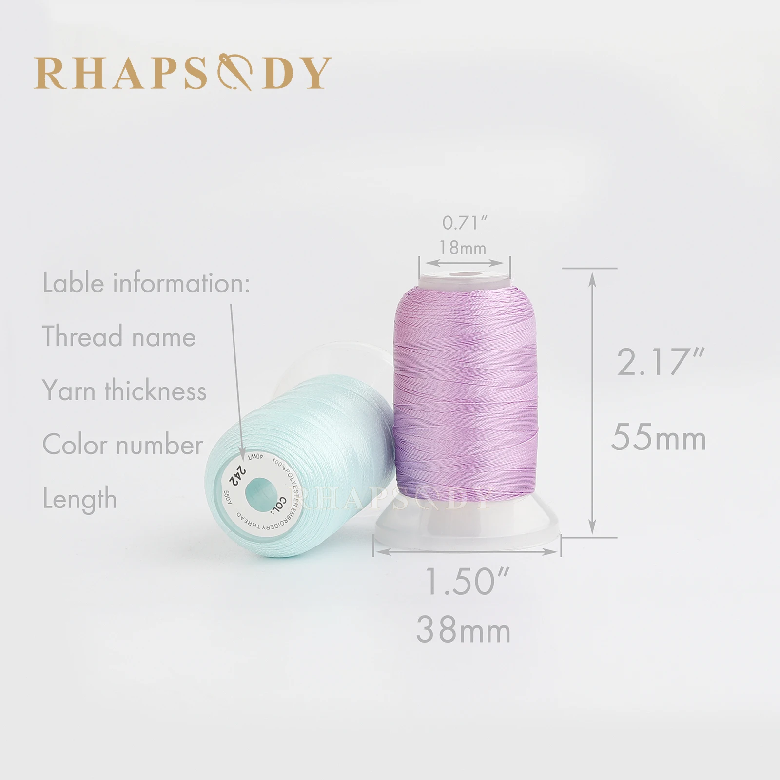 40 W Polyester-Stickgarn, 500 m, Filamentfäden, hochfest, für Brother/Babylock/Janome Machine Sewing Home Thread – Detail 29