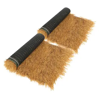 2 pezzi di tettoia artificiale in paglia finta decorazione erba sintetica patio balcone ristorante realistico 1