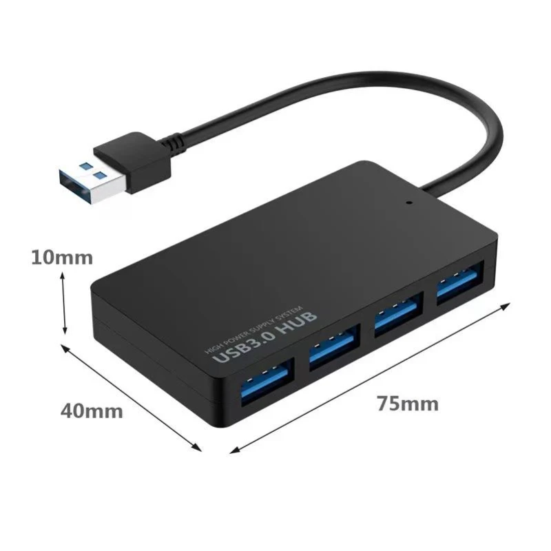 High-Speed 4-Port USB 3.0 Hub Adapter with Plug and Play Feature