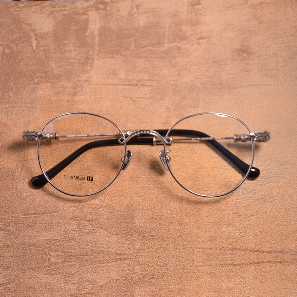 

Vintage Round Pure Titanium Full Rim Eyeglasses Frame Unisex Japan Brand Design High Quality Gold Myopia Diopter Spectacles