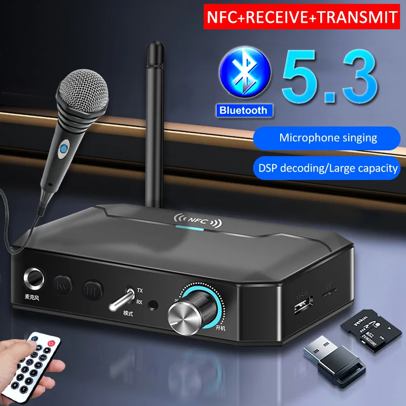 3 in 1 Bluetooth 5.3 Transmitter Receiver NFC Connection 3.5MM AUX Type ...
