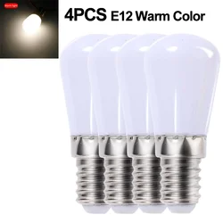 LED Mini Bulbs for Fridge, Kitchen, and Display Cabinet Lighting (4pcs (E12 Warm))