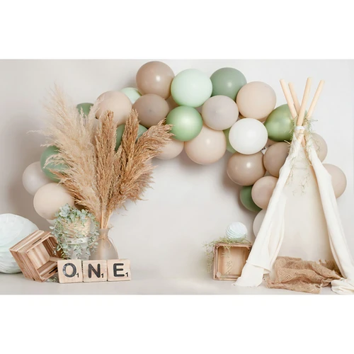 아기 첫 번째 생일 배경, 신생아 초상화, 사진, 소녀, 남아 케이크 스매시 장식, 풍선 꽃 배경, 사진 소품 3