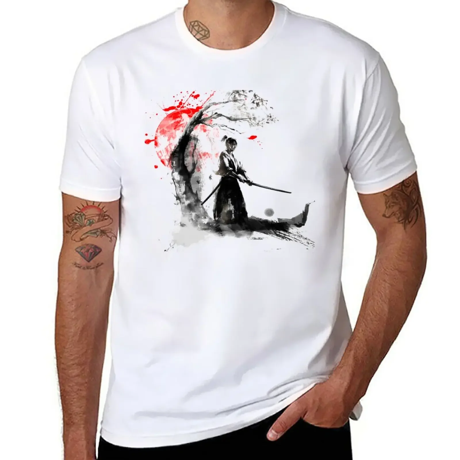

Japanese Samurai T-Shirt animal prinfor boys korean fashion mens graphic t-shirts anime
