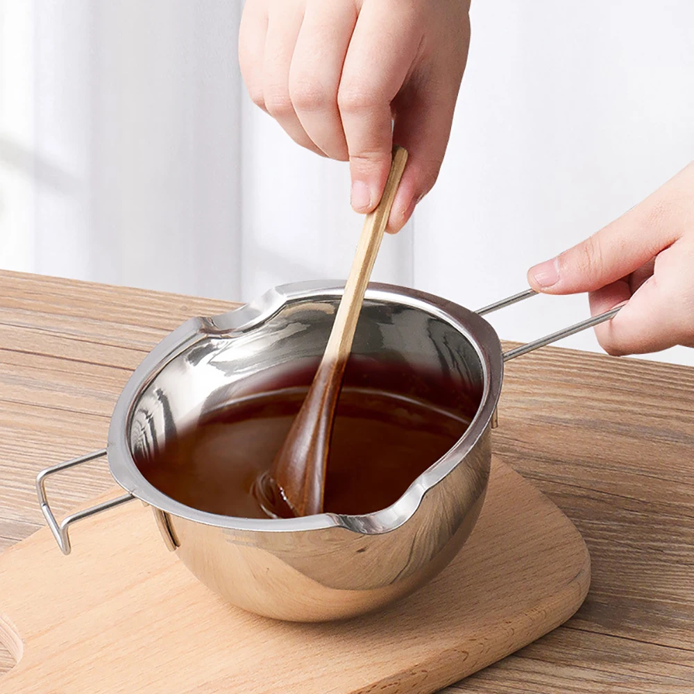 Kitchen Long Handle Stainless Steel Melting Pot, Chocolate, Butter