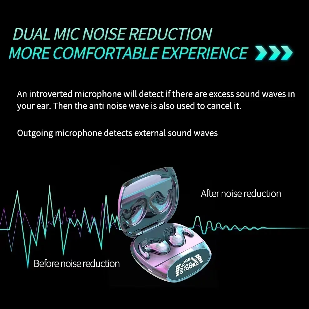 Xiaomi Sleep Invisible Earbuds Waterproof Hidden Noise Cancelling Earbuds with Mic Stereo Bluetooth 5.3 Earphone Suitable 4