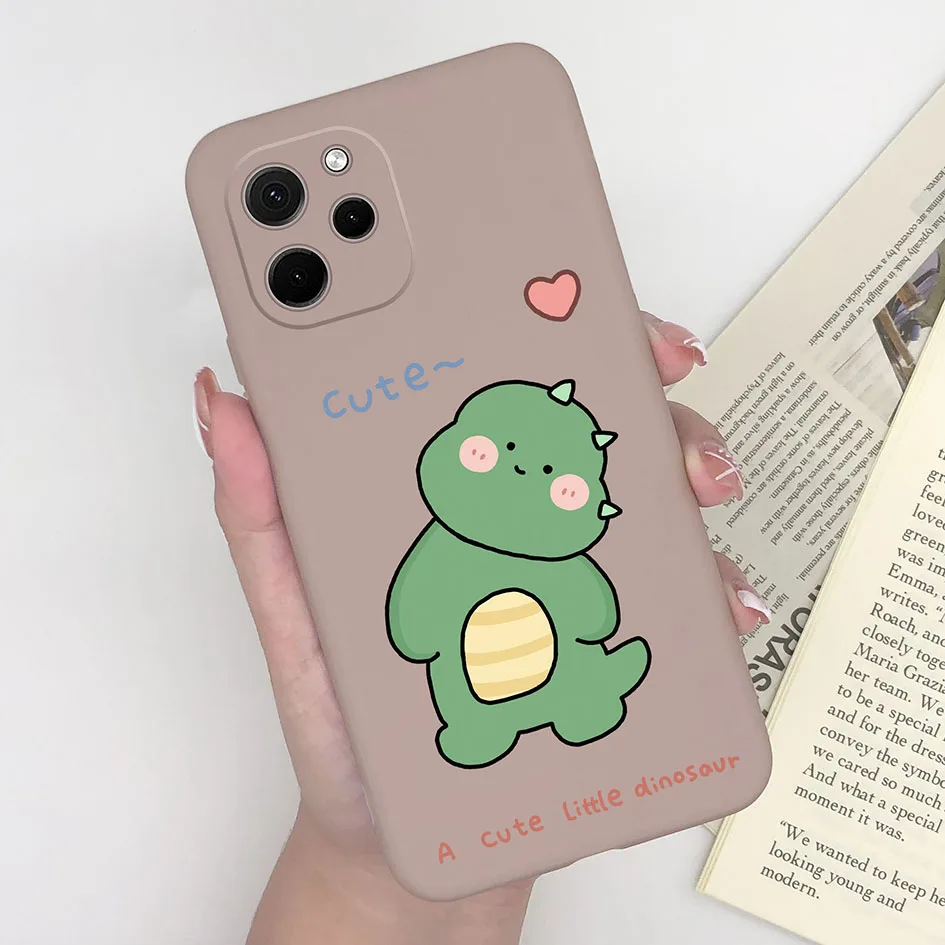Cute Cartoon Dinosaur Bear Soft Silicone Case for Huawei Nova Y61 and Enjoy 50z