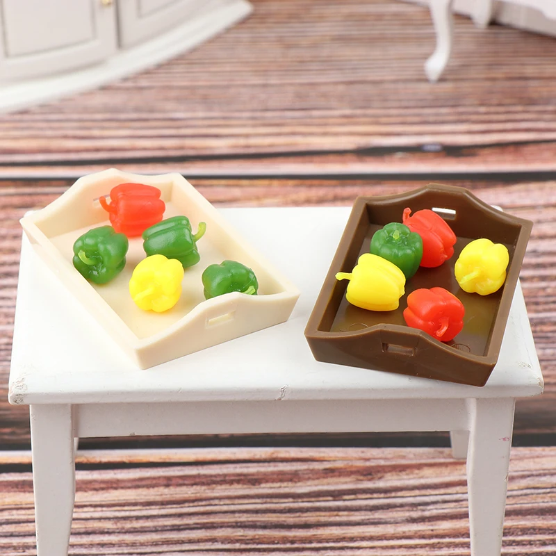 1/12 Dollhouse Fruit Food Tray Toys Dolls Houde Simulation Tray Model Dollhouse Mini Decorations Accessories 3