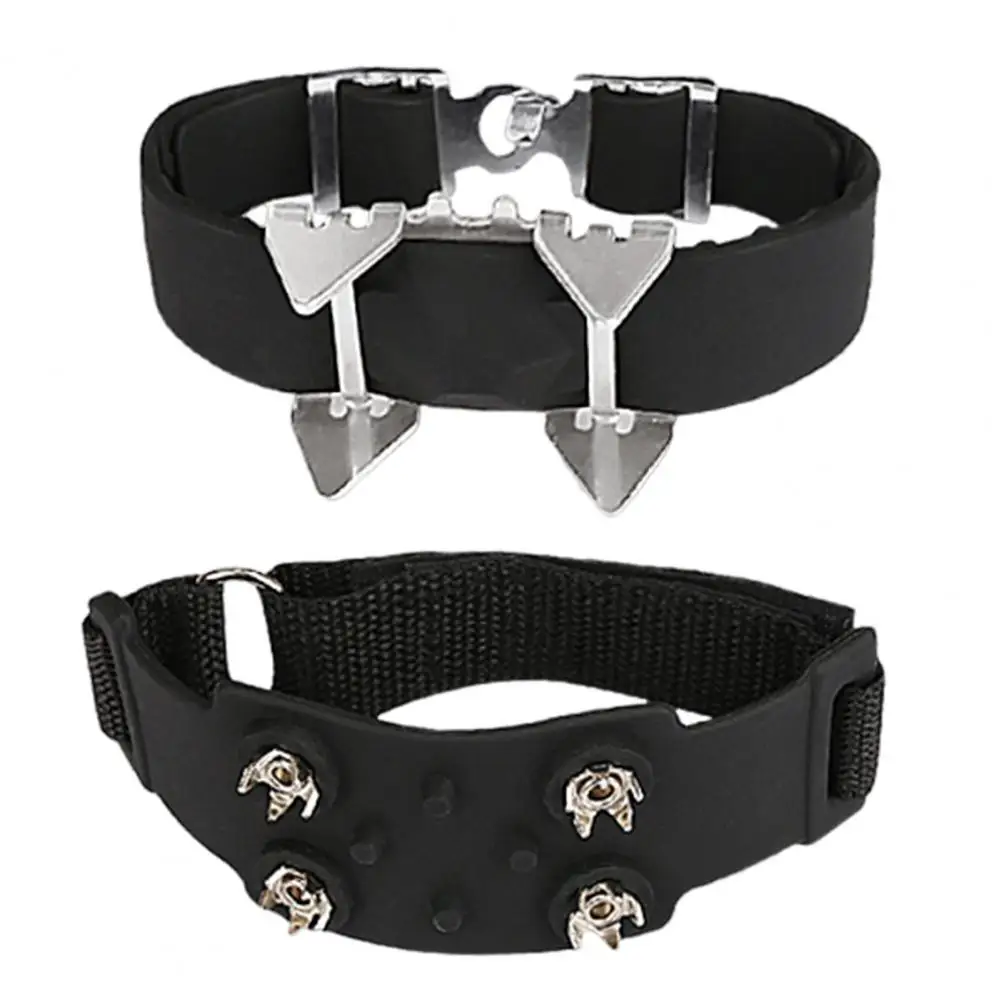 

Ice Snow Cleats Adjustable Fastener Tape Snow Shoe Spikes for Anti-skid Traction on Ice Snow Pair of Crampons Cleats