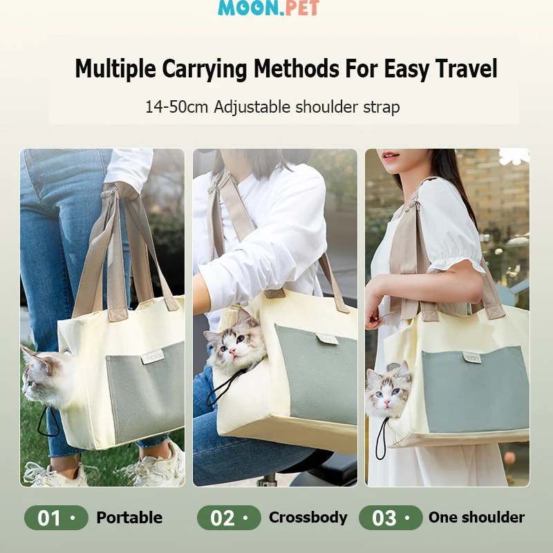 Pet Bag Out INS Portable Cat Bag One Shoulder Warm Canvas Portable Dog Small Dog Exposed Cat