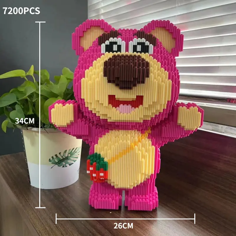 30CM Extra Large Strawberry Bear Block Assembly Toy Small Particle Lotso Girl Student Festival Gift Boy Puzzle Block - Image 9