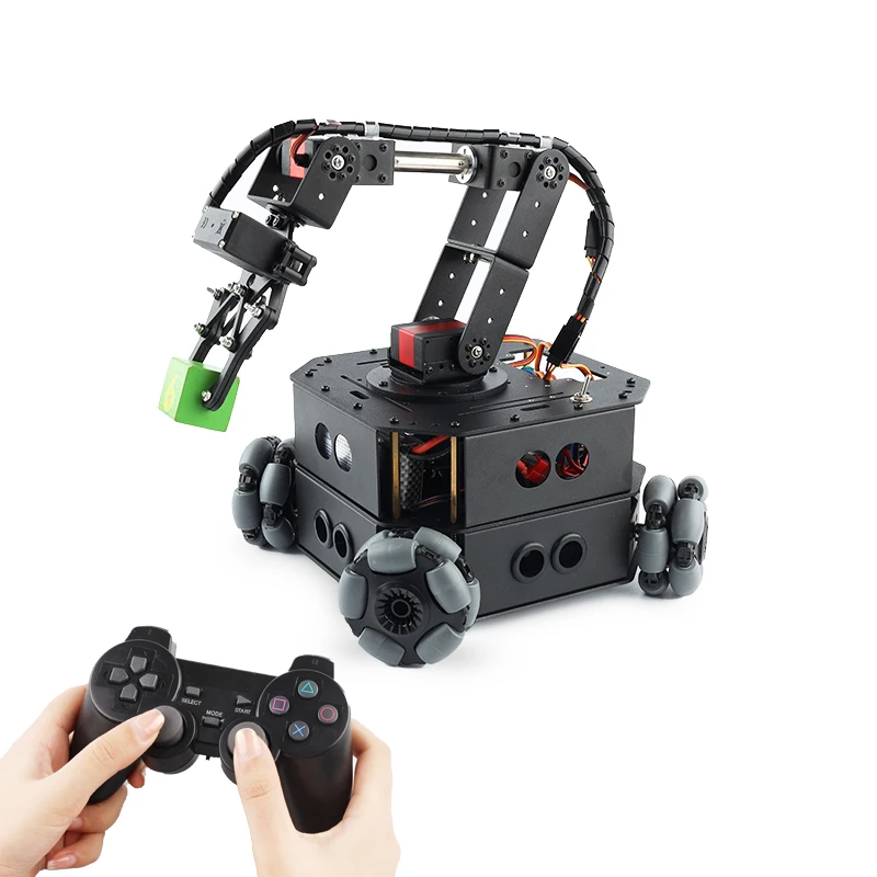 4WD Omni Wheel Robot Car Robot Braccio Telaio Ps2 Maniglia Wireless Programminabile RC Auto per Arduino Robot Kit FAI DA TE Evitamento Ostacoli - immagine 3