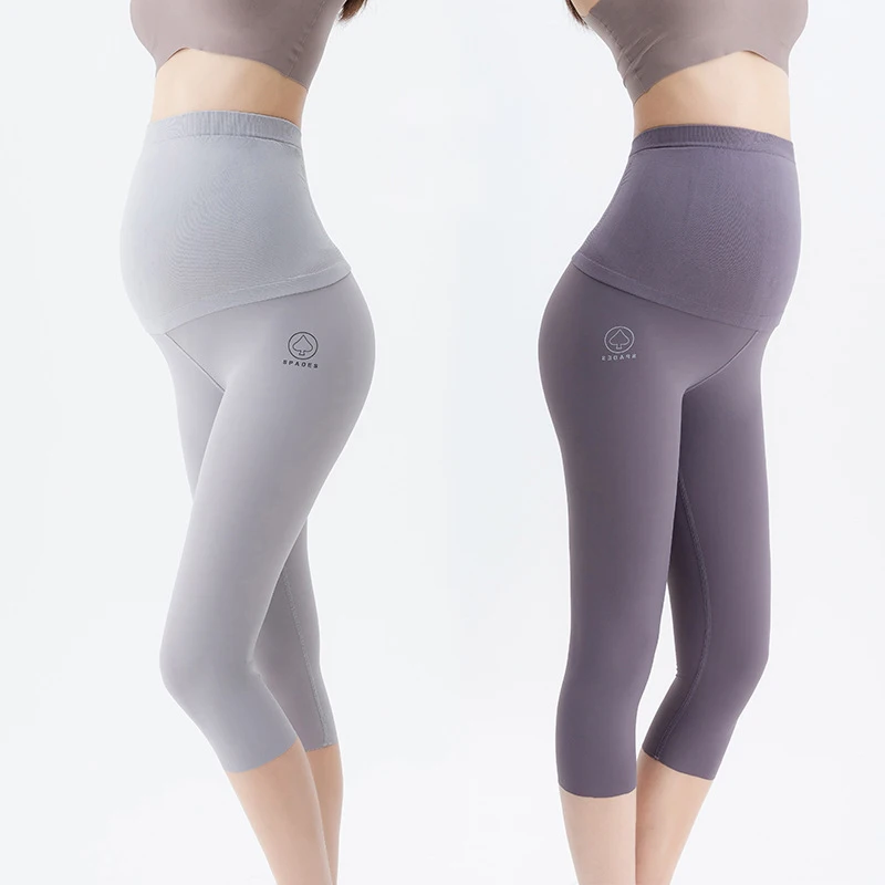 Nylon Maternity Skinny Legging Yoga Sports Casual Belly Pencil Pants Clothes for Pregnant Women Spring Pregnancy