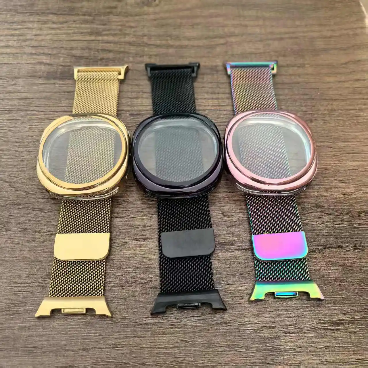 2-Pack Milanese Loop & TPU Case Stainless Steel Metal Watch Bands
