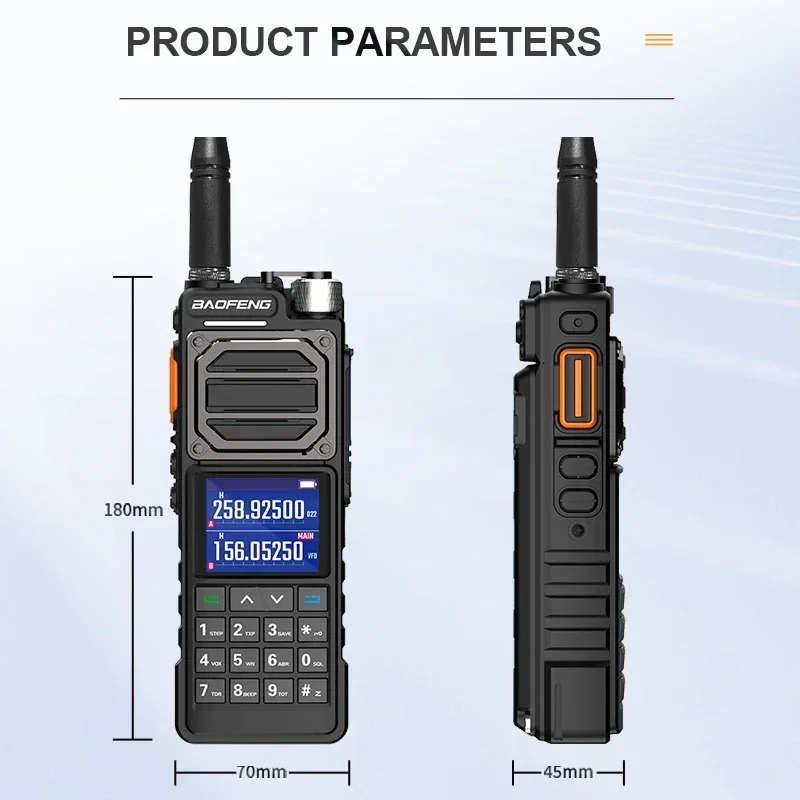 Baofeng Uv25Pro M Ham Radio High Powerful Tactical Walkie Talkie 50Km Full-Band Type-C 999Channel Two Way Radio 6