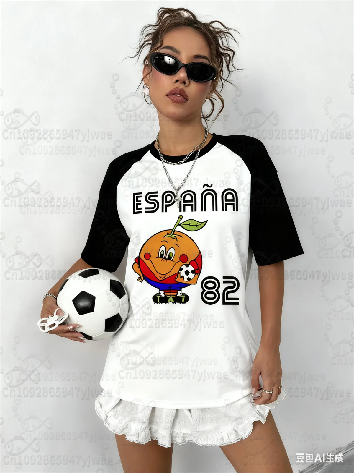 Spain 82 Naranjito World Football Sports T-Shirt For Men Women Unisex O-Neck T-Shirts Retro Commemorative Jersey Female T-Shirt 1