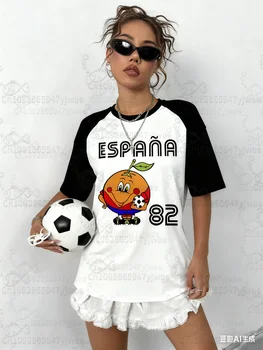 Spain 82 Naranjito World Football Sports T-Shirt For Men Women Unisex O-Neck T-Shirts Retro Commemorative Jersey Female T-Shirt 1