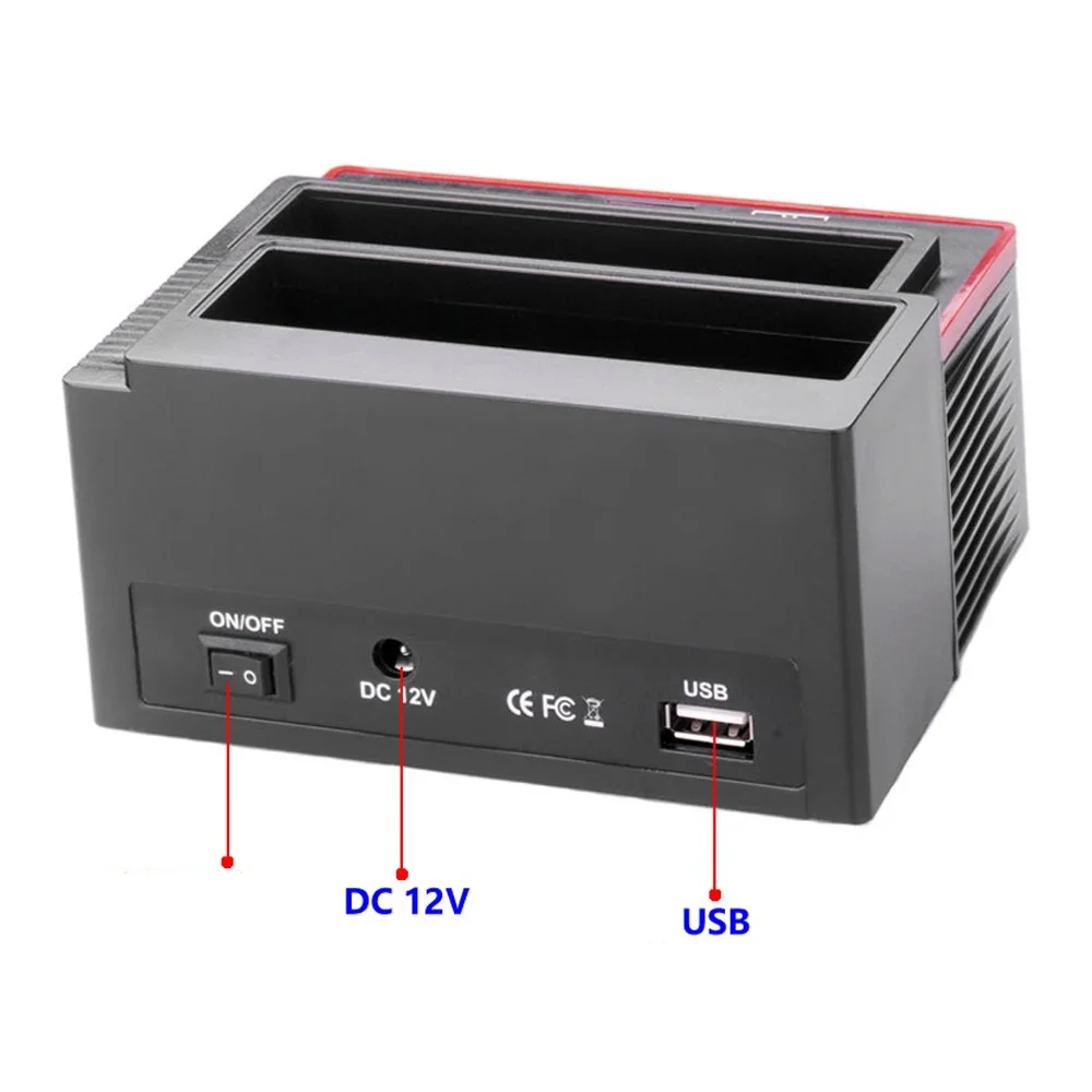Hard Drive Docking Station 2.5 3.5 Inch SATA IDE HDD SSD Reader Dual Slots External Disk Box Enclosure Sata To Usb Adapter hdd enclosure external hard drive housing hard disk case