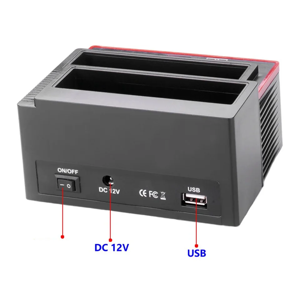Station D'accueil Pour Disque Dur, Tccmebius TCC-S867-DE USB 2.0 à SATA IDE Dual Slots Boîtier